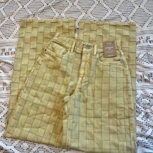 NWT Madewell Super-wide Leg Jeans Checkerboard Size 24